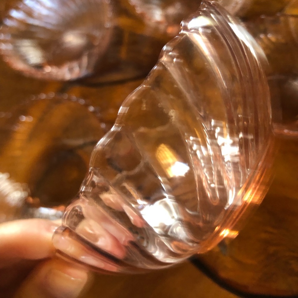 Vintage Arcoroc France Pink Swirl Rosaline Glass Bowls set of 5 - Picture 2 of 7